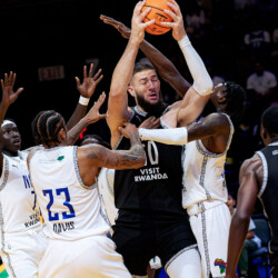 PRETORIA, SOUTH AFRICA - MARCH 29: David Craig #50 of the Johannesburg Giants drives to the basket during the game against Nairobi City Thunder on March 29, 2026 at SunBet Arena in Pretoria, South Africa. NOTE TO USER: User expressly acknowledges and agrees that, by downloading and/or using this photograph, user is consenting to the terms and conditions of the Getty Images License Agreement. Mandatory Copyright Notice: Copyright 2026 NBAE (Photo by Sofiane Ouzane/NBAE via Getty Images)